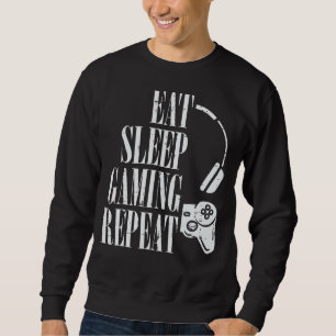 Sudadera Comer Sleep Gaming Repetir Graciosos Jugadores Niñ
