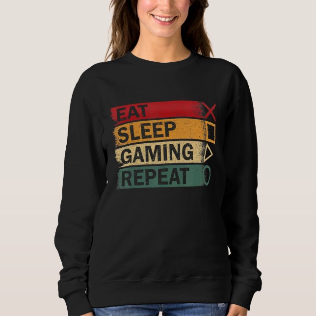 Sudadera Comer Sleep Gaming Repetir Videojuegos Boy Pla (Anverso)