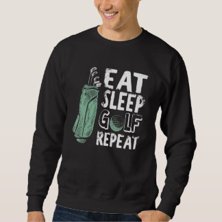 Sudadera Comer Sleep Golf Repetir Vintage Golfer Golf Outfi