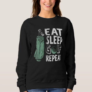 Sudadera Comer Sleep Golf Repetir Vintage Golfer Golf Outfi