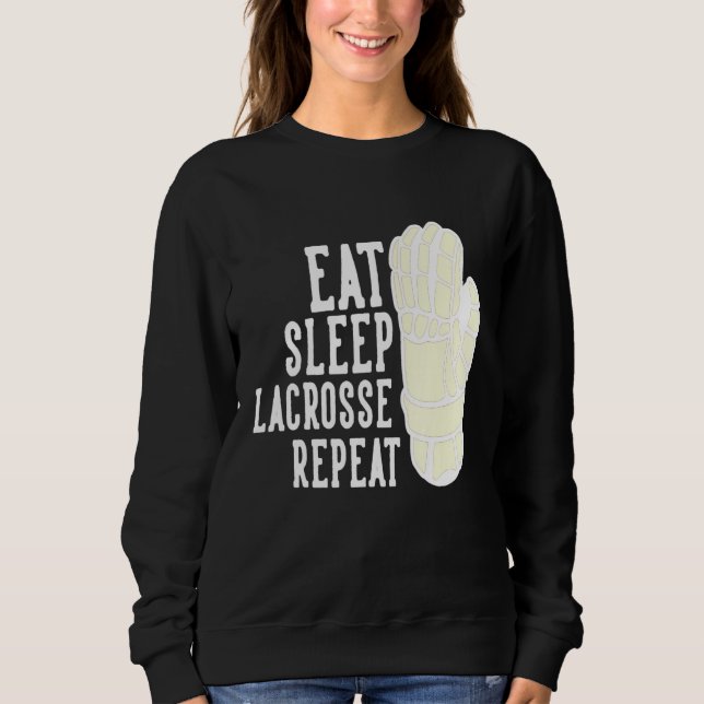 Sudadera Comer Sleep Lacrosse Repetir Niños Lax Equipo Depo (Anverso)