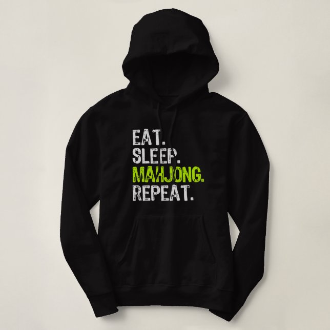 Sudadera Comer Sleep Mahjong Repeat Player Funny (Diseño del anverso)