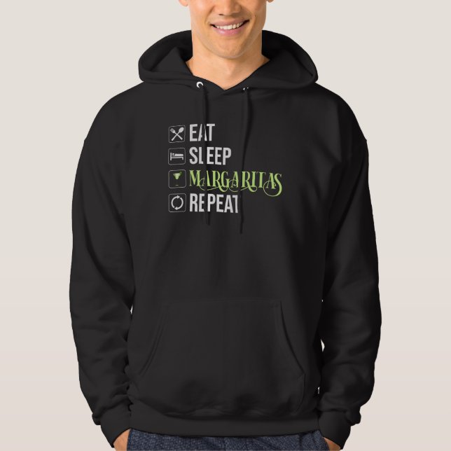 Sudadera Comer Sleep Margaritas Repetir (Anverso)