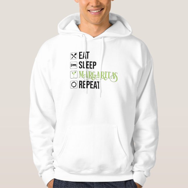 Sudadera Comer Sleep Margaritas Repetir (Anverso)