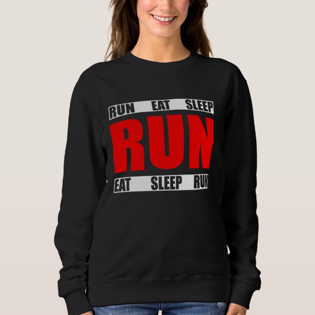 Sudadera Comer Sleep Run Repetir Funny Runner Cita (Anverso)