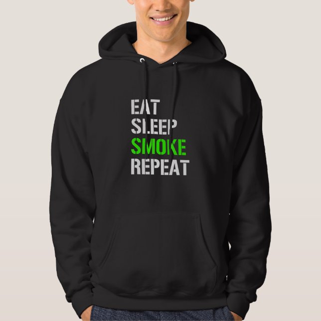 Sudadera Comer Sleep Smoke Repetir Comer Sleep Weed Repetir (Anverso)
