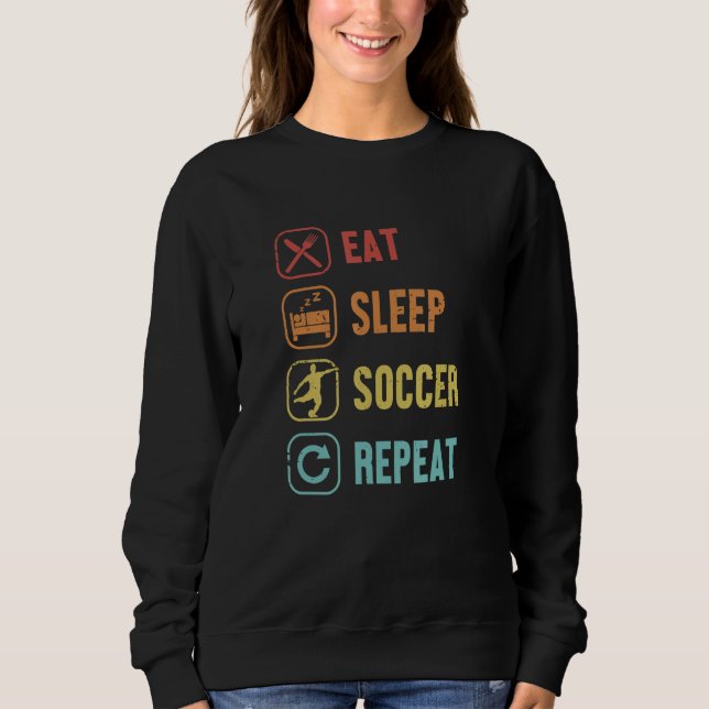 Sudadera Comer Sleep Soccer Repetir futbolín Gol Keeper Fut (Anverso)