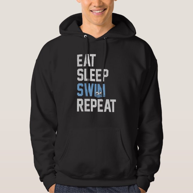 Sudadera Comer Sleep Swimmer Repetir nadador (Anverso)