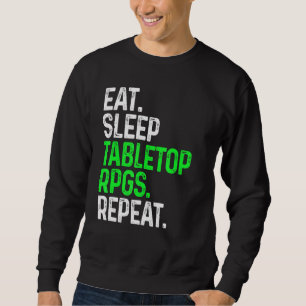 Sudadera Comer Sleep Tabletop Rpgs Repetir Juego de Tabullo