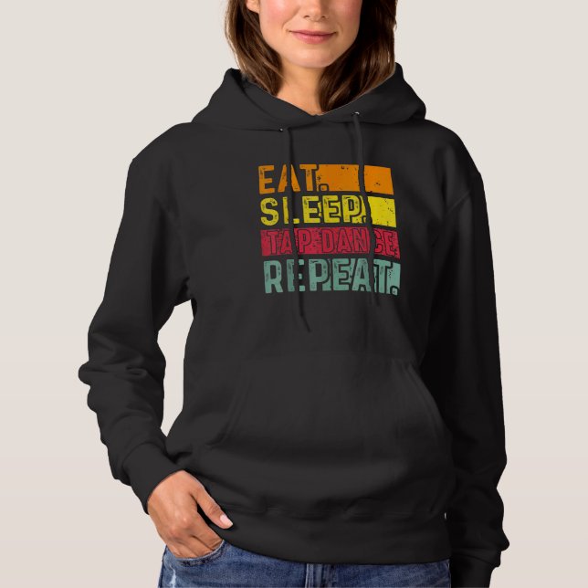 Sudadera Comer Sleep Tap Dance Repetir bailarina Retro Vi (Anverso)