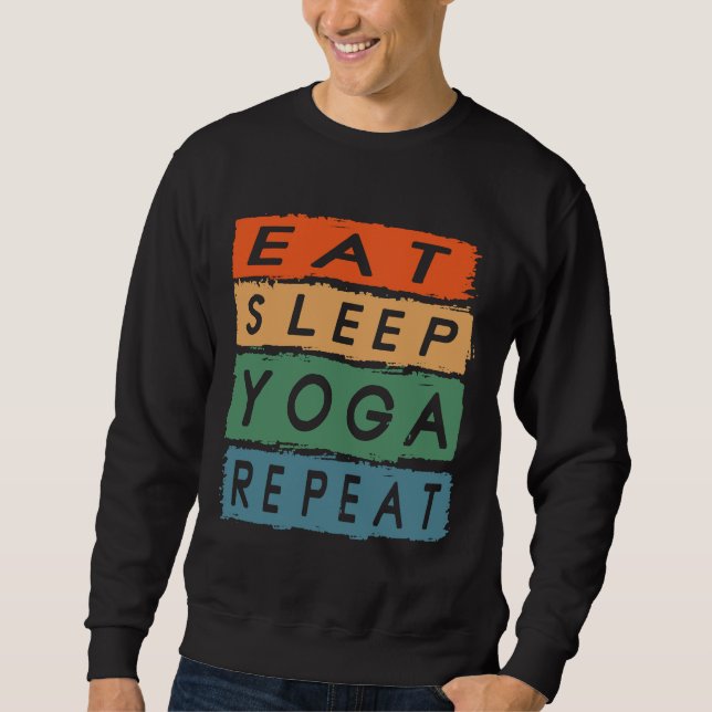 Sudadera Comer Sleep Yoga Repeat Vintage (Anverso)