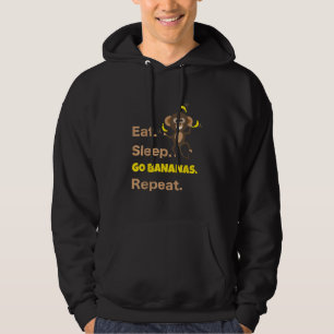 Sudadera Comer Sueño Ir Bananas Repetir Mono gracioso