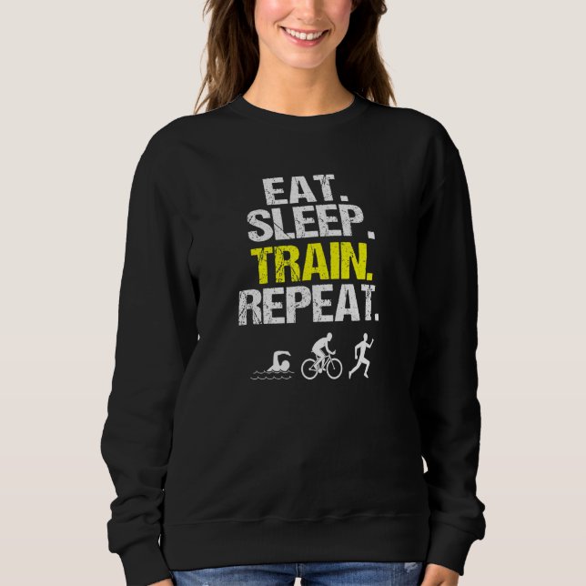 Sudadera Comer Tren de Sueño Triatlón De Repetición De Nata (Anverso)