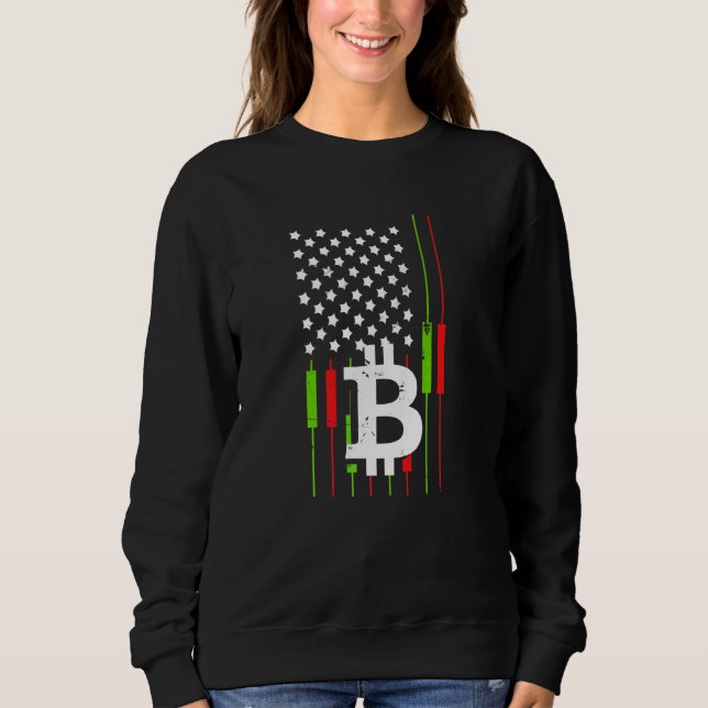 Sudadera Comercio de Bitcoin Bandera de EE. UU. Criptomoned (Anverso)