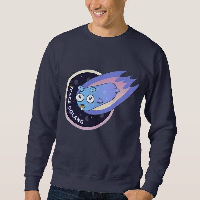 Sudadera Cometa espacial Golang gopher (Anverso)