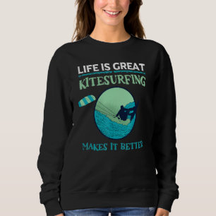 Sudadera Cometa Kiteboard Kitesurf La Vida Es Genial Kitesu