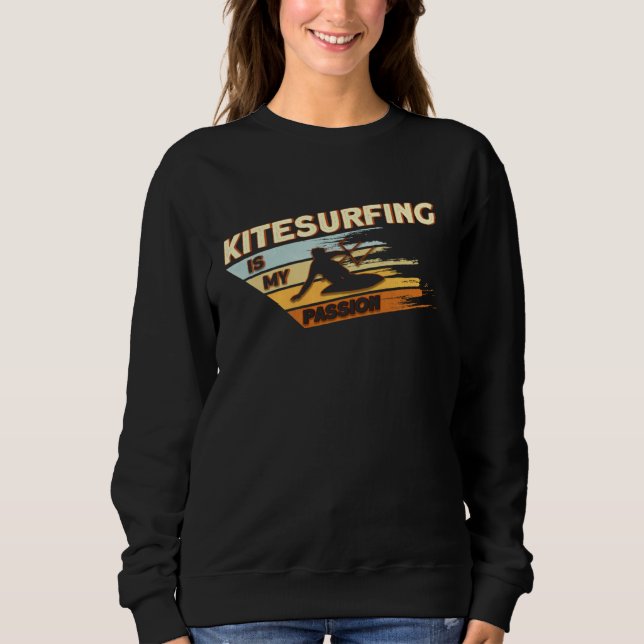 Sudadera Cometas de kitesurfing kiteboarding retro kiteboar (Anverso)