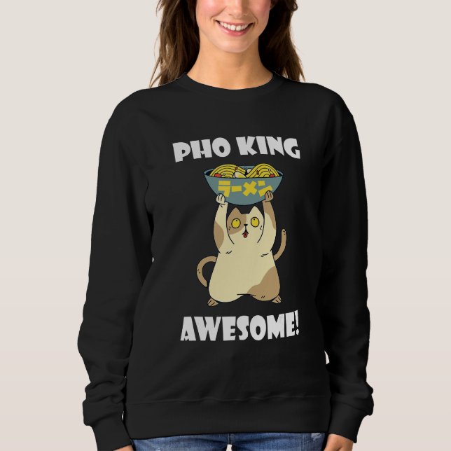 Sudadera Comida asiática Pho King Cat Tazón de Pho Fideos v (Anverso)