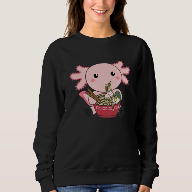 Sudadera Comida Axolotl Ramen Comida japonesa Kawaii Animal (Anverso)