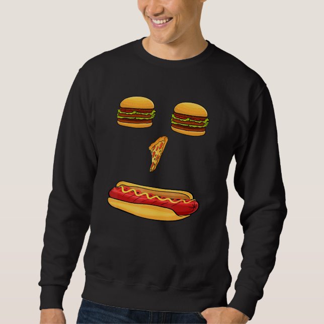 Sudadera Comida chatarra hamburguesas Pizza Perros caliente (Anverso)