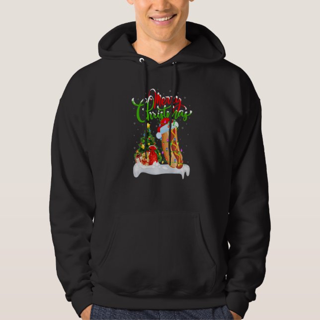 Sudadera Comida de perro caliente Navidad Decoraciones de P (Anverso)