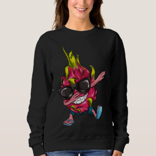 Sudadera Comida divertida Dabbing Dragon Fruit Bubble tea C