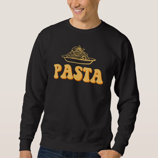 Sudadera Comida Italiana Retro Groovy Pasta Espaguetis (Anverso)