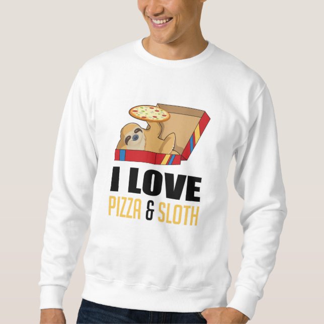 Sudadera Comida rápida hamburguesa Sloth Funny Pizza Comer  (Anverso)