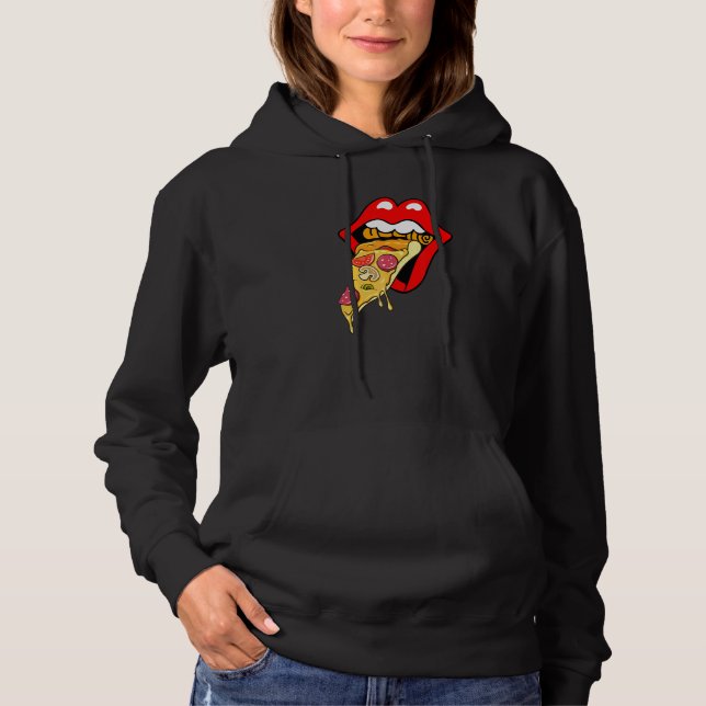 Sudadera Comida Rápida Pizza Labios Rojos (Anverso)