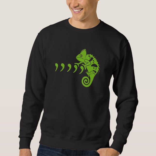 Sudadera Comma Chameleon Funny 80's Music Lyrics Animals (Anverso)