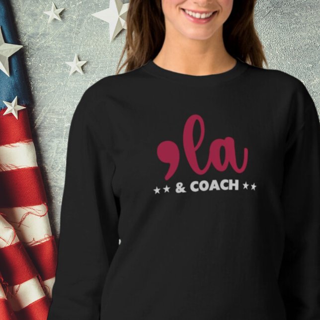 Sudadera Comma la & Coach-Harris Walz Mujeres oscuras (Subido por el creador)