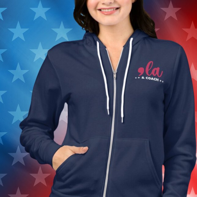 Sudadera Comma la & Coach-Kamala Harris Tim Walz Full Zip (Subido por el creador)