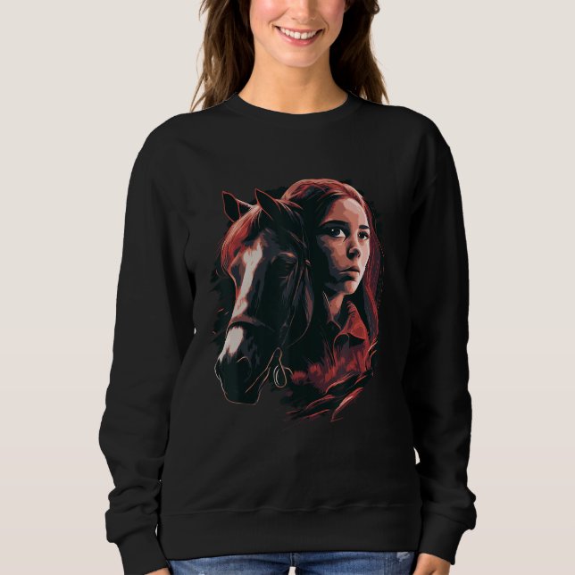 Sudadera Common Girl Portrait Horse  Rider (Anverso)