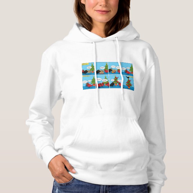 Sudadera Cómo decorar un cómic de árbol de Navidad (Anverso)