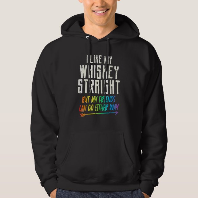 Sudadera Como Mis Amigos Directos De Whiskey Lgbtq Orgullo  (Anverso)
