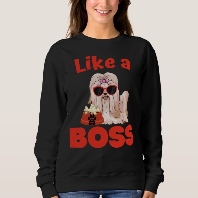 Sudadera Como un jefe Shih Tzu (Anverso)