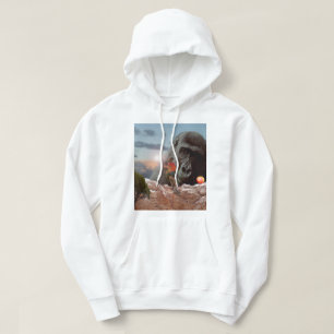 Sudadera Compartiendo una manzana con un gorila,