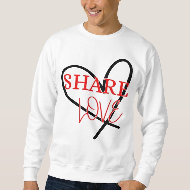 Sudadera Compartir diseño de positividad de Cuta de Amor (Anverso)