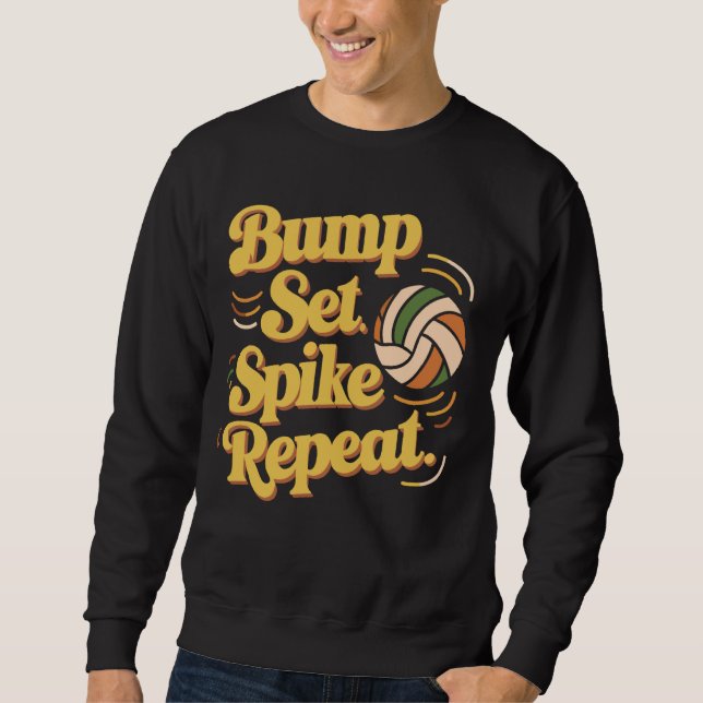Sudadera Comportamiento de voleibol retro de humor para adu (Anverso)