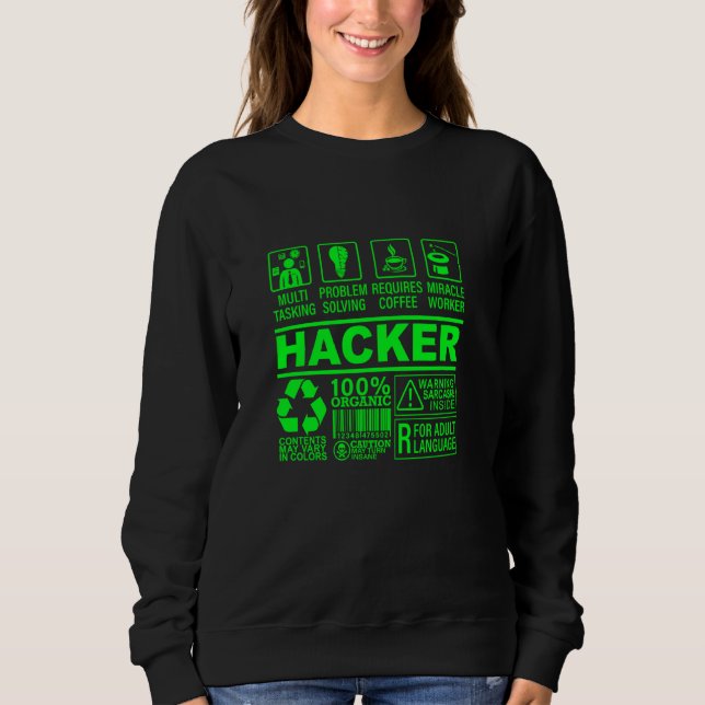 Sudadera Composición orgánica divertida Hacker Hacking Nerd (Anverso)