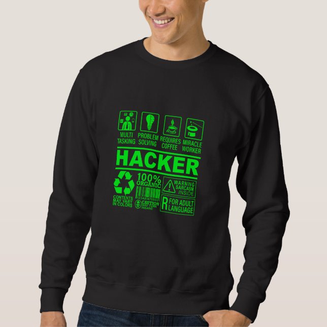 Sudadera Composición orgánica divertida Hacker Hacking Nerd (Anverso)