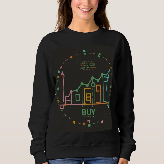 Sudadera Comprar bajo, vender alto - Camiseta comercial de  (Anverso)