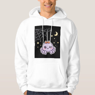 Sudadera con araña linda en telaraña brillante