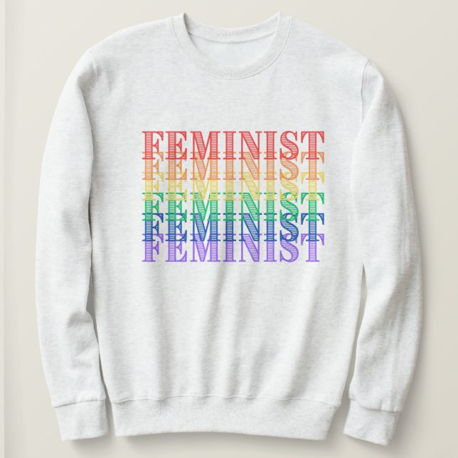sudadera con arcoíris de orgullo feminista (Anverso del diseño)