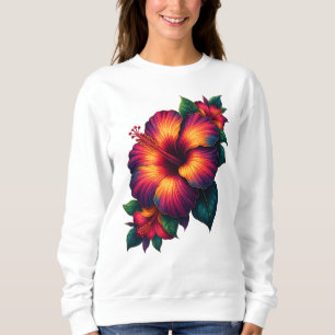Sudadera con arte de flores para mujeres