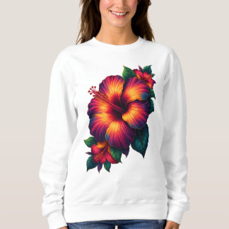 Sudadera con arte de flores para mujeres