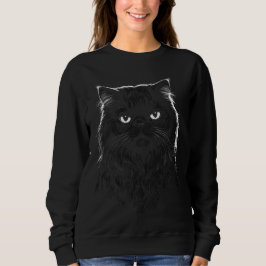 Sudadera con arte de gato negro gótico para mujere