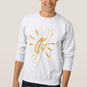 Sudadera con arte de línea de cadena dorada - Min