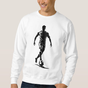 Sudadera con arte de silueta de jugador de fútbol 