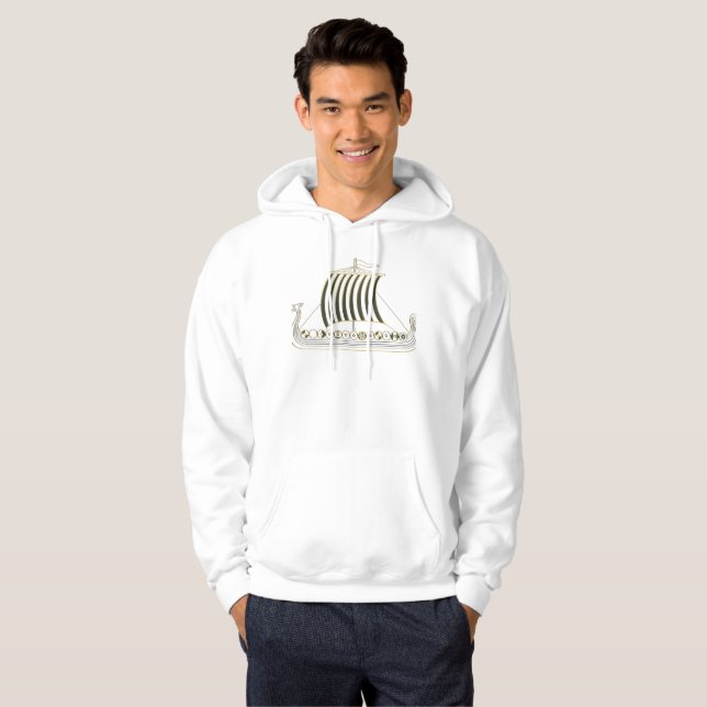 Sudadera con barco vikingo dorado metálico (Anverso completo)